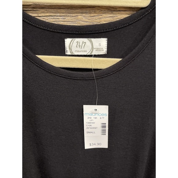 NWT 24/7 Maurices Women's Black‎ Maxi Dress Sleeveless Ruched Side Slit Size S - Picture 3 of 7